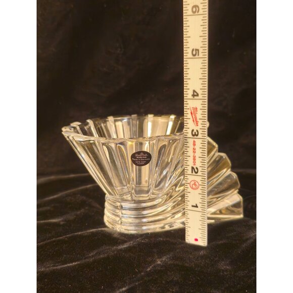 Vintage Cascade Crystal Bowl 4.5" Tall Elegant Fluted Design Clear Glass Decorat - Picture 2 of 7